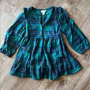 Cat & Jack Green Plaid Holiday Dress size XS 4/5